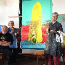 Le menhir de Kerangosker, à l'atelier du Croissant-Kergoz